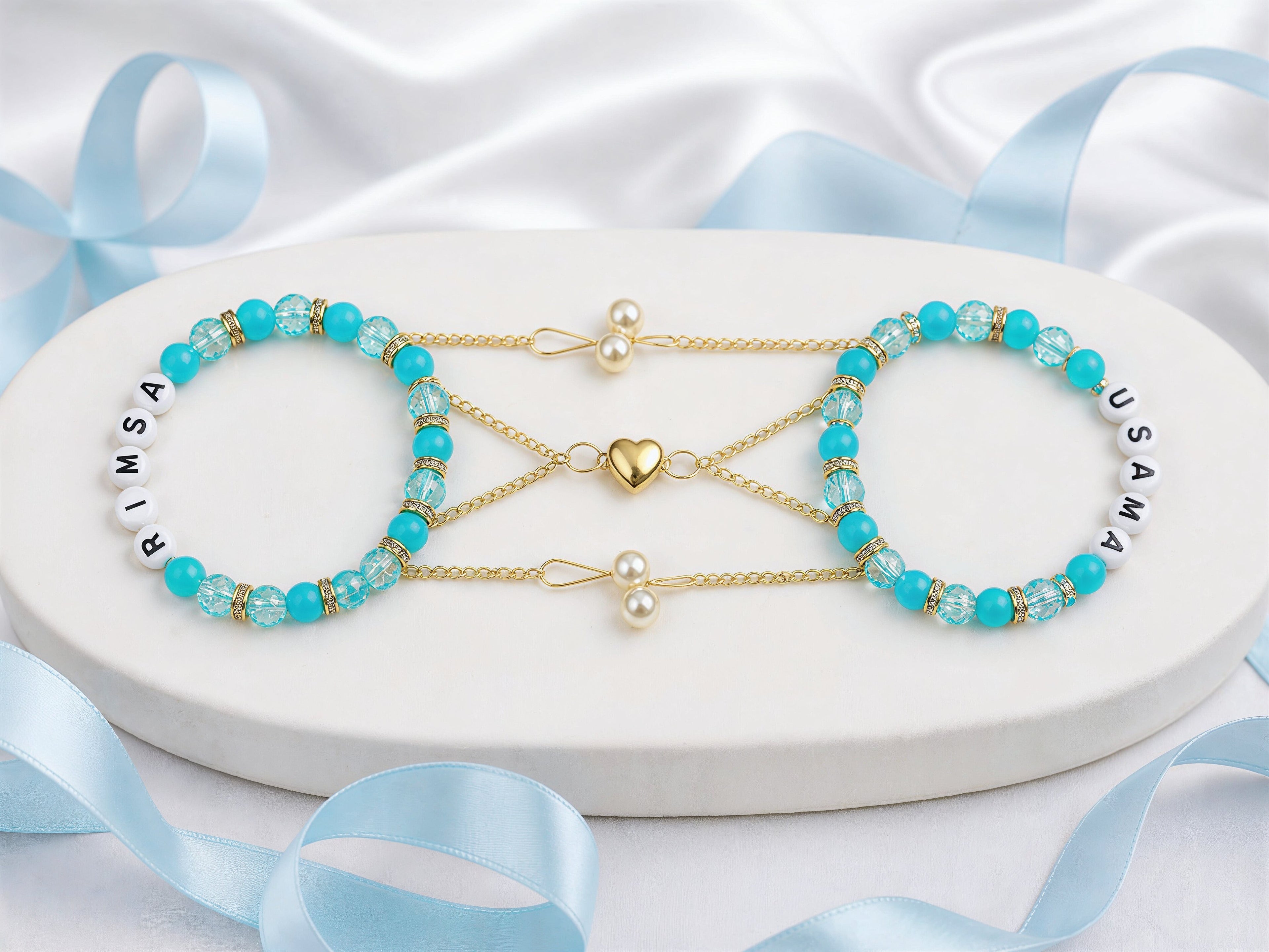 Heart Custom Name Bracelet | Buy 1 Get 1 Free | Free Delivery Free Gift Packaging