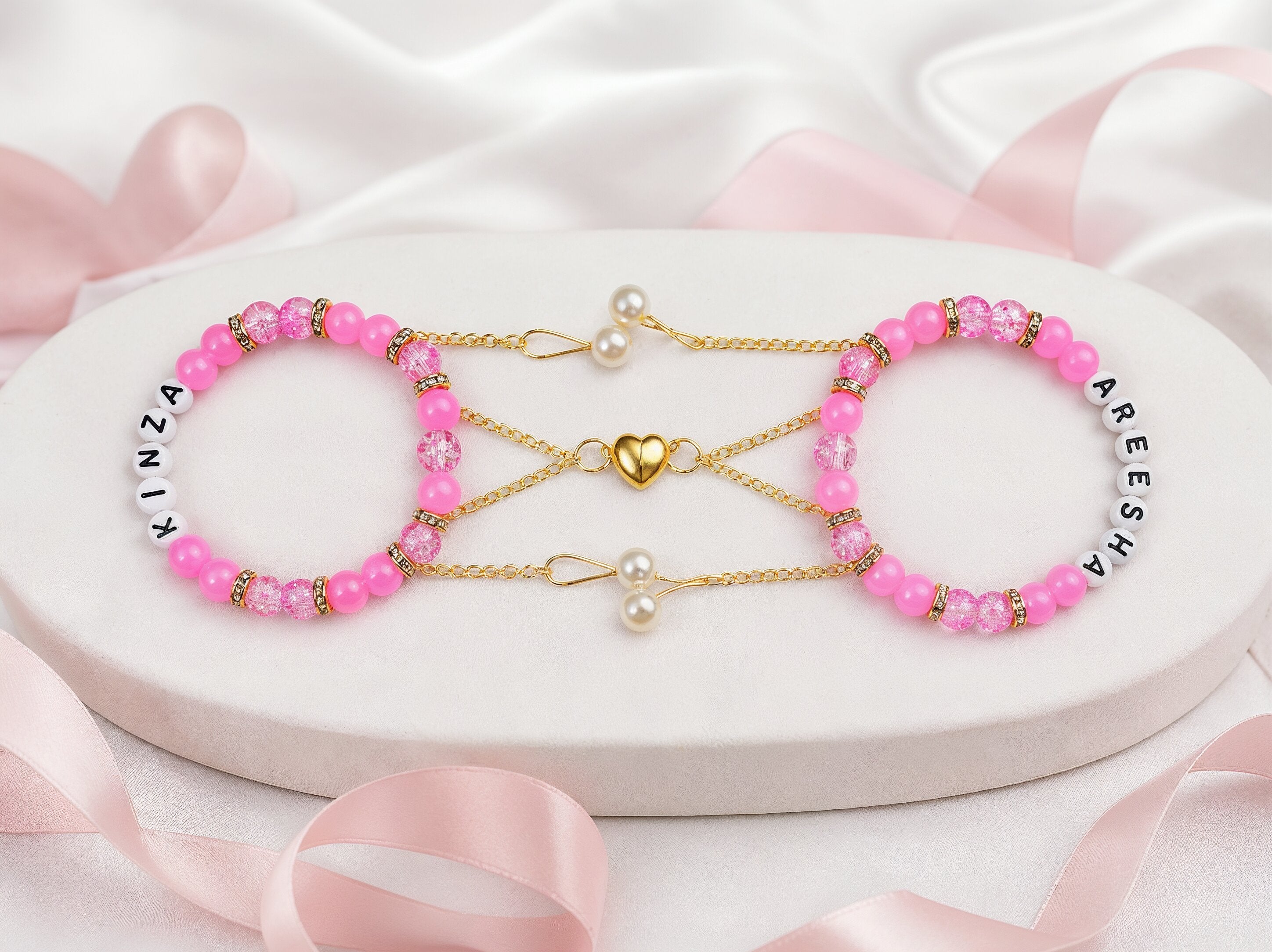 Heart Custom Name Bracelet | Buy 1 Get 1 Free | Free Delivery Free Gift Packaging